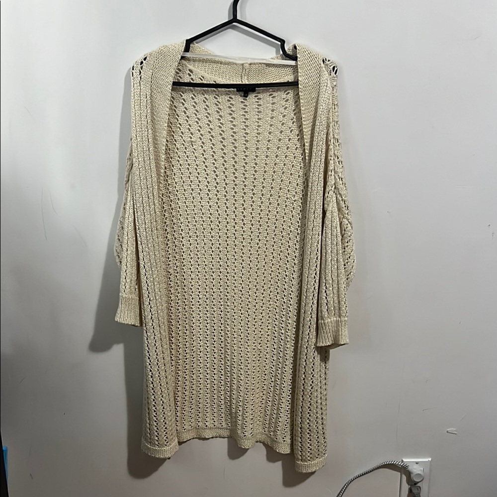 Ispiri Cream Chunky Knit Cardigan Sweater